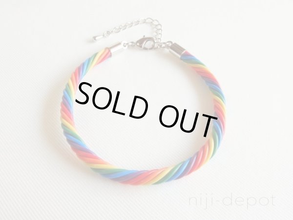 画像2: ツイストワイヤーブレス（レインボー） (2)
