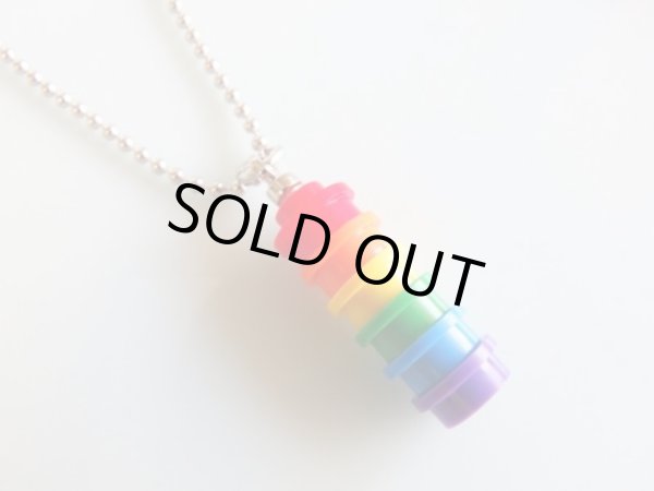 画像2: レインボー・レゴブロックネックレス（タイプF） (2)