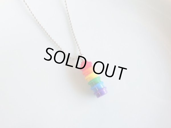 画像1: レインボー・レゴブロックネックレス（タイプF） (1)