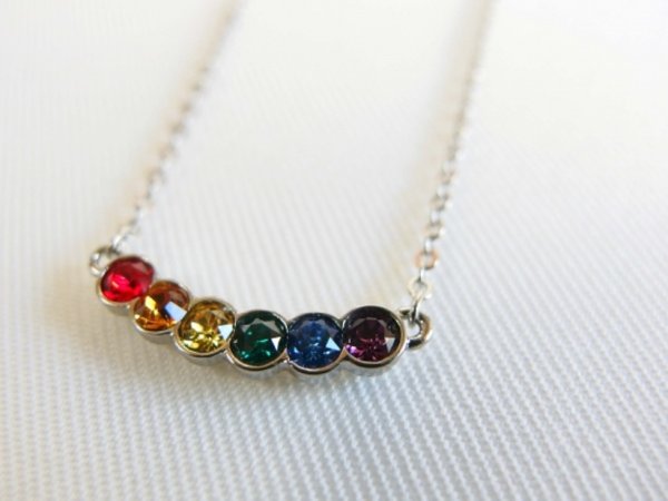 画像2: スワロフスキー・カーブラインネックレス（シルバー） (2)