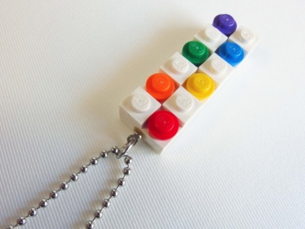 画像3: レインボー・レゴブロックネックレス（タイプB） (3)