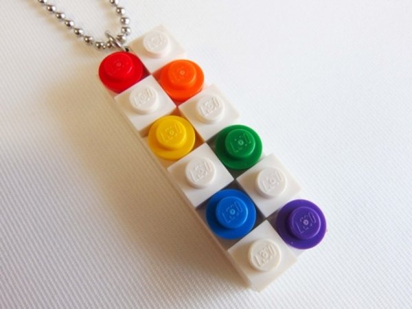 画像2: レインボー・レゴブロックネックレス（タイプB） (2)