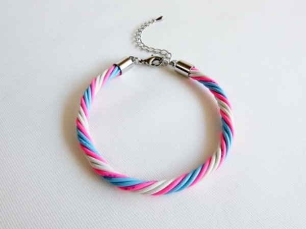 画像2: ツイストワイヤーブレス（トランスジェンダーカラー） (2)