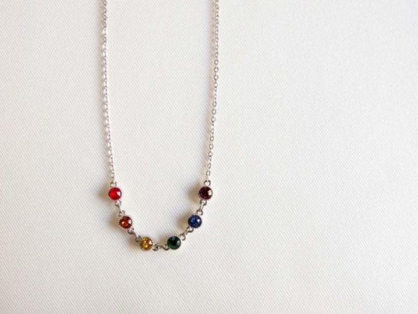 画像3: スワロフスキー・ラウンドミル打ちネックレス（ゴールド） (3)