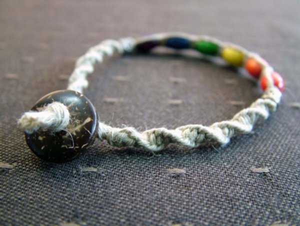 画像3: ヘンプ・ウッドビーズブレスレット（ナチュラル） (3)