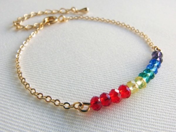 画像2: レインボー・ラインブレス（ゴールド） (2)