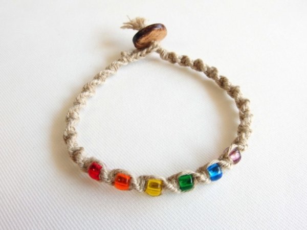 画像2: ヘンプ・ツイストグラスブレスレット（ナチュラル） (2)