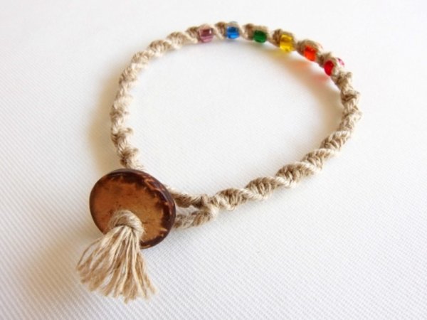 画像3: ヘンプ・ツイストグラスブレスレット（ナチュラル） (3)