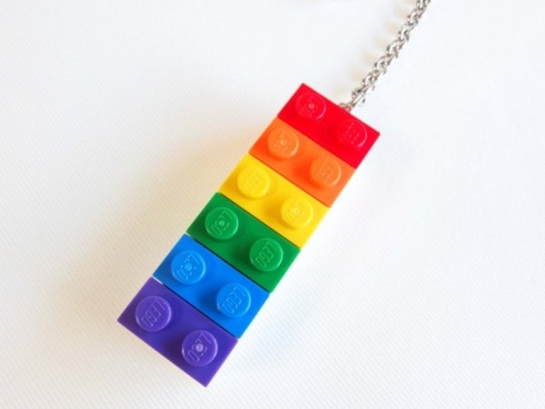 画像2: レインボー・レゴブロックキーホルダー（タイプA） (2)