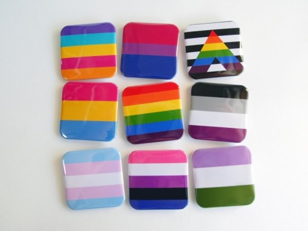 画像3: スクエア缶バッジ（ノンバイナリカラー） (3)